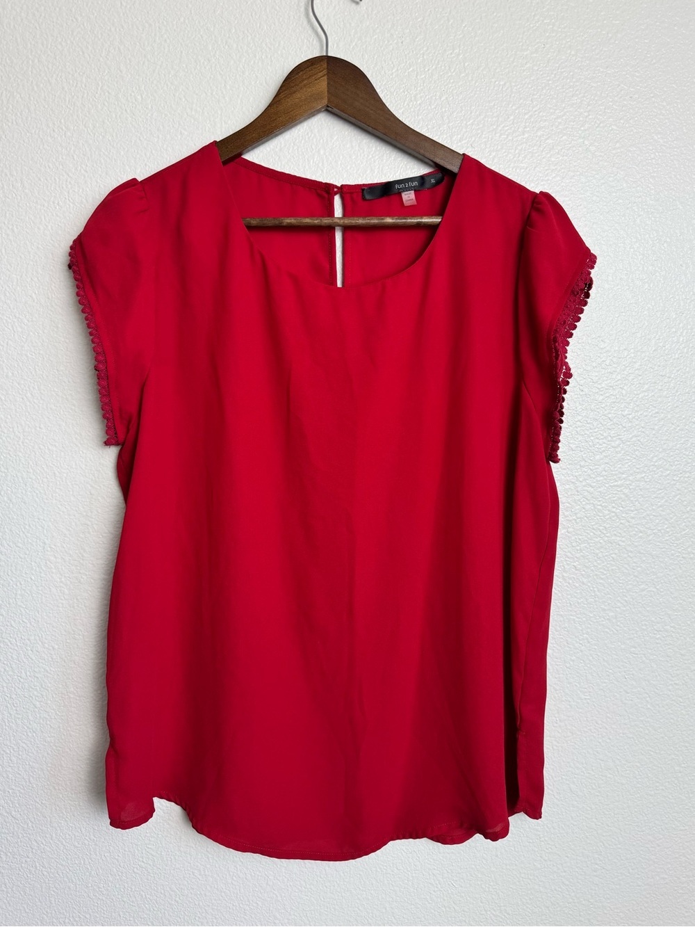 Red Sheer Lightweight Blouse Size XL